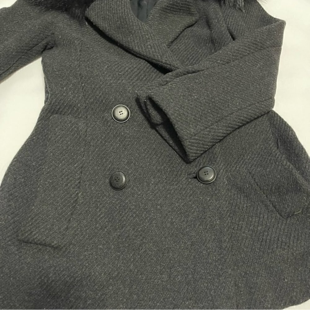 Prada Black Northern Racoon Dyed Fur Pea Coat IT 38/ US 2 - Picture 8 of 15